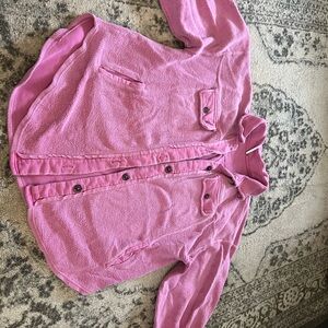Free People Pink Teddy Jacket